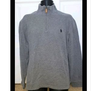 Polo Ralph Lauren mens Sweater Estate Rib XL gray 1/4 Zip casual Pullover